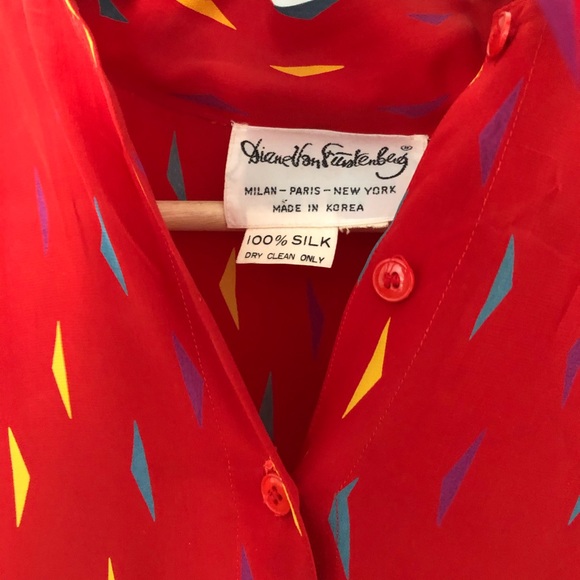 Vintage DVF Tie-Neck Silk Dress - Picture 8 of 12